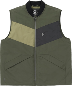 Volcom Men's Prysmer Quilted Lined Zip Vest Large Squadron Green
