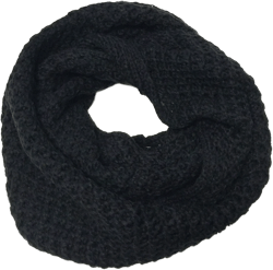 Wrapables Solid Color Warm Winter Knit Infinity Scarf, Black_A