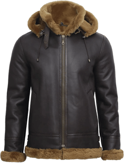 BRANDSLOCK Mens Aviator Flying Genuine Shearling Sheepskin Leather Bomber Jacket 3X-Large Brown