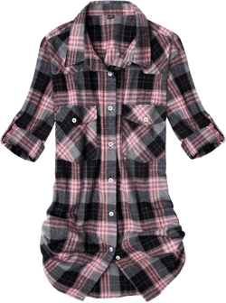 Alimens & Gentle Womens Plaid Flannel Shirts Long Sleeve Roll Up Casual Button Down Shirt