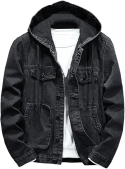 SaoBiiu Men Denim Jackets Hooded Coats Streetwear Hip-Hop Classic Mens Jeans Coats