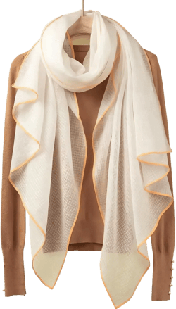 Cashmere-soft lightweight wool scarf, Pashmina Shawls and Wraps for Evening Dresses Travel Office Wedding Honeycomb Fabric. - White