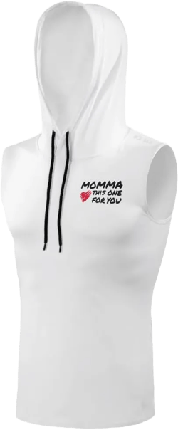 SLEEFS Sleeveless Compression Hoodie - Workout Top Tank for Men - Breathable Muscle Shirt - Quick Dry Large Momma