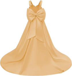 JISISANG Long Satin Flower Girl Wedding Dress Bridesmaid A-Line Party Dresses for Girls Princess Backless Pageant Prom Gown 4 Gold