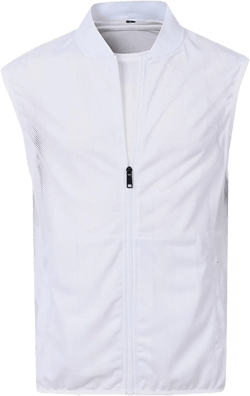Mens Lightweight Casual Breathable Mesh Cycling Running Travel Vest Summer Vest Full Zip Sleeveless Jacket, Large XX-Large White