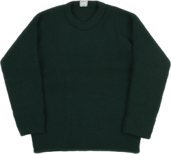 Tender Type 799 Mirror Panel Double Pullover Sweatshirt - Blackberry Stitch Bottle Green Lambswool