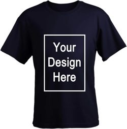 Design Your Own Personalized Shirts: Custom Men's & Women's Cotton T-Shirt with Image, Logo, or Text Print Medium Navy Blue