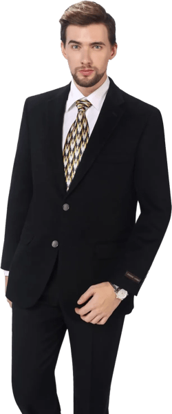 P&L Men's Premium Wool Blend Business Blazer Dress Suit Jacket 58 Black