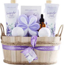 Green Canyon Spa Gift Baskets for Women 11pcs Lavender Bath Gift Sets with Body Lotion,Essential Oil,Spa Gifts for Women,Mothers Day Gift Sets for Her,Bath Sets for Her Gifts Lavender-1