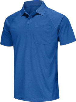 MOHEEN Men's Golf Shirts Short Sleeve Moisture Wicking Polo T-Shirts Athletic Quick Dry Fit Performance Collared UPF 50+ Blue(pocket) 4X-Large