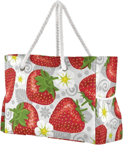 SUABO Travel Beach Bag, Women Large Shoulder Handbags, Cotton Rope Handles Travel Tote Bag for Women One Size Multicolor-10
