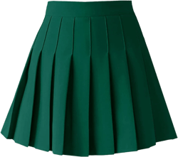 Women's High Waist A-Line Pleated Mini Skirt Short Tennis Skirt X-Large Dark Green