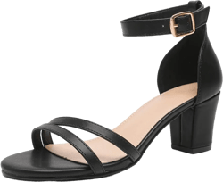 kkdom Women Fashion Open Toe Ankle Strap Chunky Heels Sexy Sandals Comfort Women Dressy Summer Shoe for Party Dating Daily Work