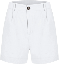 Women Linen Shorts Summer Casual High Waisted Shorts Dressy Bermuda Shorts with Pockets Baggy Comfy Wide Leg Shorts 3X-Large B-white
