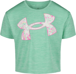 Under Armour Womens Short Sleeve Shirt, Crewneck, Lightweight and Breathable Athletic-Apparel, Green Breeze Floral, 6 US