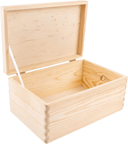 Large Wooden Storage Box with Hinged Lid | 11.8 x 7.87 x 5.51 inches (+-0.5) | Plain Unpainted Gift Box for Tool Toy Shoes Crafts Clothes Jewelry | ROUGH & UNSANDED Wood Keepsake Chest L | No Handles Beige