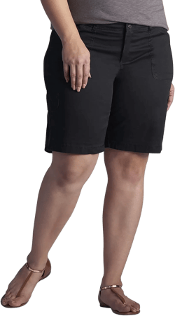 Lee Women's Plus Size Relaxed Fit Avey Knit Waist Cargo Bermuda Short | Amazon.com
