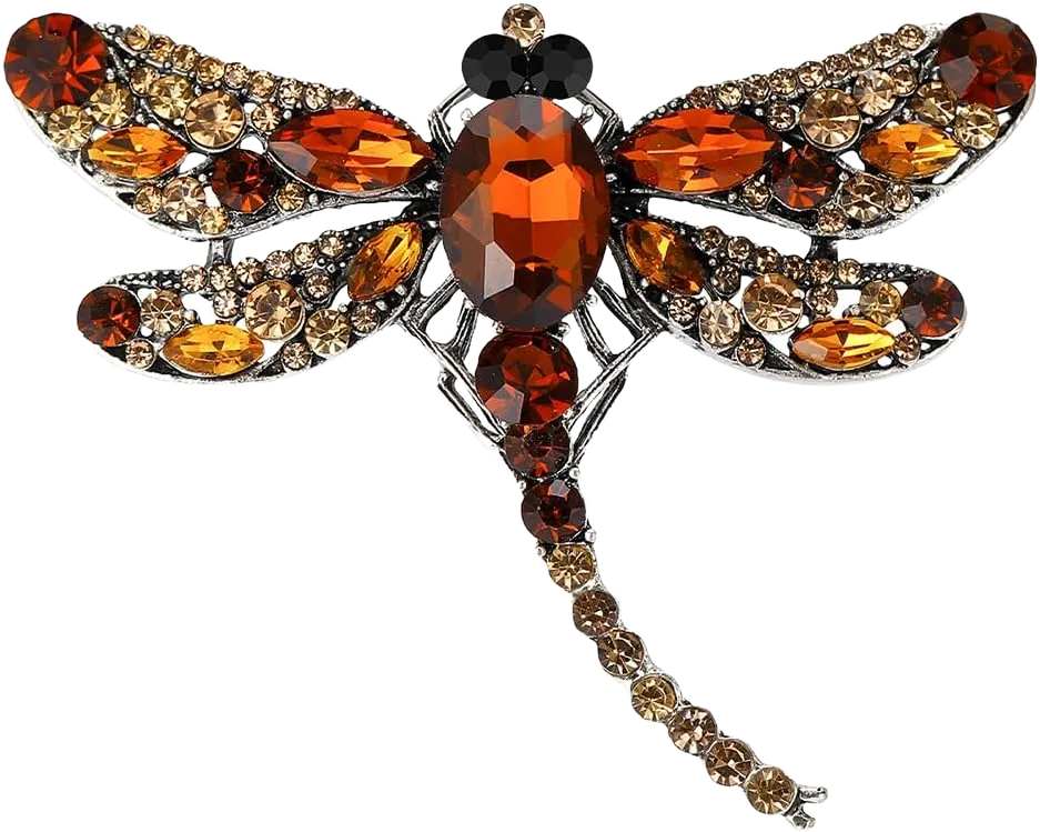 Crystal Dragonfly Brooches for Women Unisex Insect Pins Multi-coloured Optional Casual Party Accessories Gifts
