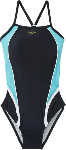Speedo Women's Swimsuit One Piece Quantum Splice Thin Strap High Cut Solid Fusion Speedo Black 14