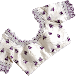 Purple Ikkat Patola Saree with contrast work blouse