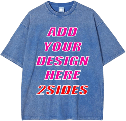 Custom T-Shirt for Men and Women Oversized Design Your own Shirt Add Text Logo Image Cotton Tee Front/Back Adult XX-Large Jewel Blue