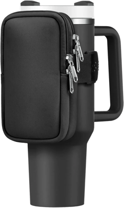 Water Bottle Pouch For Stanley Cup 40oz 30oz, Running Water Bottle Bag for Cards, Keys, Phone, Gym Accessories For Men Women, Travel Tumbler Mug Pouch Compatible With Stanley, Simple Modern