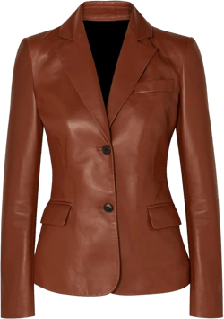 Trifoliate Leather Jacket Women - Real Lambskin Leather Blazers & Leather Sport Coats For Womens 3X-Large Lorie - Women Brown Leather Jacket