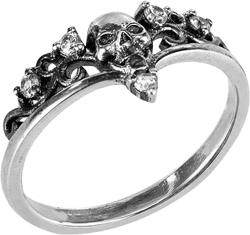 AILIN Custom Vintage Dainty Gothic Skull Rings For Women 925 Sterling Silver/Brass Personalized Birthstone Rings For Halloween Biker Engagement Ring For Her