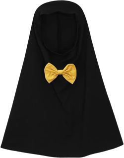 IDOPIP Muslim Girls Dress for Kids Long Sleeve Islamic Prayer Abaya Dress Maxi Kaftan Thobe with Hijab 2PCS Modest Clothes 9-10 Years Black