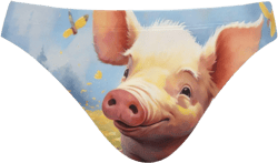 Men's Cute Pig Sunflower Swim Briefs Bikini Swimsuit S 202b4342