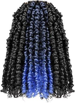 Passion Twist Crochet Hair - 10 Inch Mixed Color Combo Pack (7 x 1B + 2 x T1B/Blue), Pre-twisted, Pre-looped Synthetic Hair Extensions for Black Women & Kids