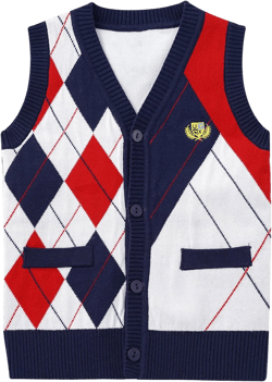 Agoky Kids Boys Sleeveless Sweater Vest Plaid Button Down Cardigan School Uniform V-Neck Casual Waistcoat: Clothing, Shoes & Jewelry