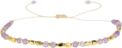 Natural Stone Gold Beaded Bracelets for Women, Handmade Healing Energy Crystal Gemstone Beads Adjustable Rope Braided Dainty Bracelet Christmas Friend Jewelry Gift 2602E