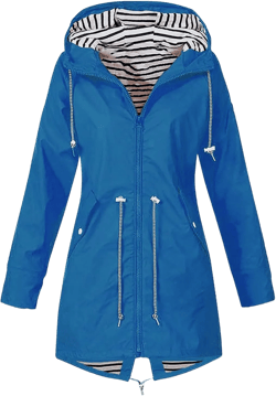 Women's Waterproof Rain Jacket Lightweight Long Hooded Windbreaker Raincoat for Hiking Travel Outdoor X-Large E-blue