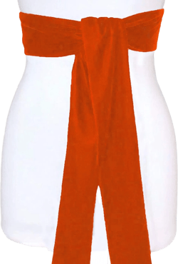 Velvet Sash Belts Party Dress Bridesmaid Double Faced Sash Wedding for Women Length: 250 cm Orange