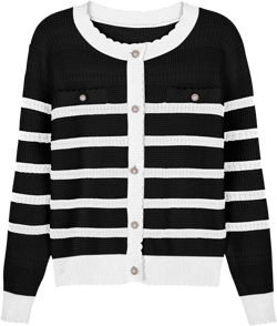 V FOR CITY Cardigan Blazers for Women Knit Tweed Jacket Winter Chunky Cardigans Button Down Sweater Coat with Pockets