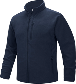 33,000ft Men's Full Zip Fleece Jacket Lightweight Warm Soft Polar Long Sleeve Jackets with Pockets for Winter Hiking Casual Navy Blue Large