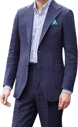 Snoly Men's Casual Slim Fit Lightweight Linen Tailored Blazer Jacket Sport Coat Two Button X-Small Navy