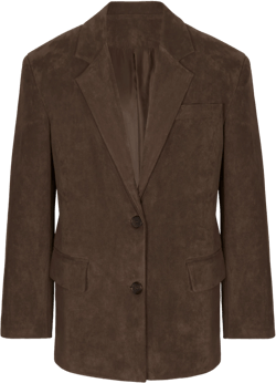 Peoria Faux Suede Blazer - Brown