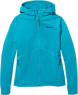 MARMOT Women's Olden Polartec Fleece Hoody - Breathable Stretch Fabric, Zip-Up Fleece Jacket with Hood & Thumbholes X-Large Enamel Blue