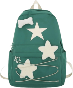 Y2K Backpack Star Backpack Preppy Backpack Cute Aesthetic Backpack Women College y2k Accessories (green)