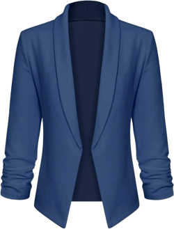 Women 3/4 Sleeve Blazer Open Front Cardigan Jacket Work Office Blazer