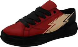 Lightning Canvas Sneakers Comfortable Casual Walking Sports Shoes for Men Women Non-slip Lace-up Flat Tennis Trainers 11 Women/9 Men Red Black