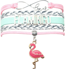 HCChanshi Flamingo Bracelet - Infinity Love Charm Bracelet For Women, Men, Adult Flamingo Lovers, Fans, Party Supplies Pink,Silver and Mint Green