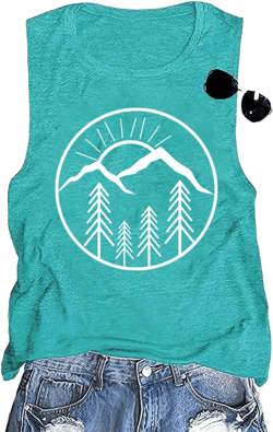 Women Mountain Shirts and So The Adventure Begins Tshirt Sunshine Moon Nature Pine Graphic Tees Heart Let's Go Find It Top Small Amint Green