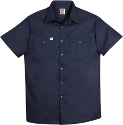 Regular and Big and Tall Short Sleeve Premium Work Shirts to 5XB and 5XT in 5 Colors Made in Canada Medium Navy