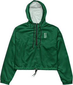 Basketball &God Vertical Evergreen Women’S Crop Windbreaker
