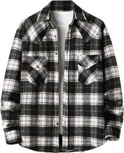 Burband Unisex Mens Womens Long Sleeve Flannel Shirts Casual Button Up Plaid Shirts Corduroy Oversized Boyfriend Jackets, 8-black, XX-Large