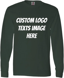 INK STITCH Unisex 4930R Custom Design Your Own Printing Long Sleeve Cotton Long Sleeve T Shirts Forest Medium