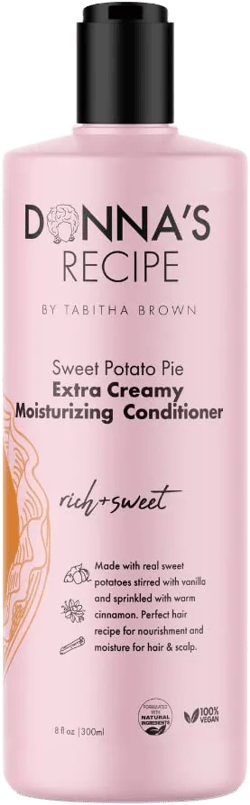 Donna's Recipe by Tabitha Brown | Sweet Potato Pie Extra Creamy Moisturizing Conditioner – Sulfate-Free, Beta-Carotene Hydration, Vegan, 8 oz 8 Fl Oz (Pack of 1)